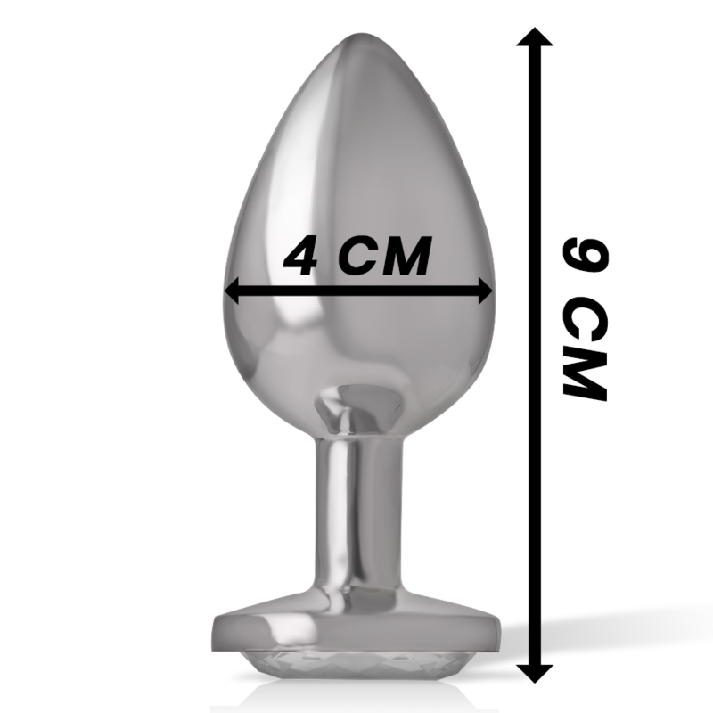 Alu anal plug silver glass L