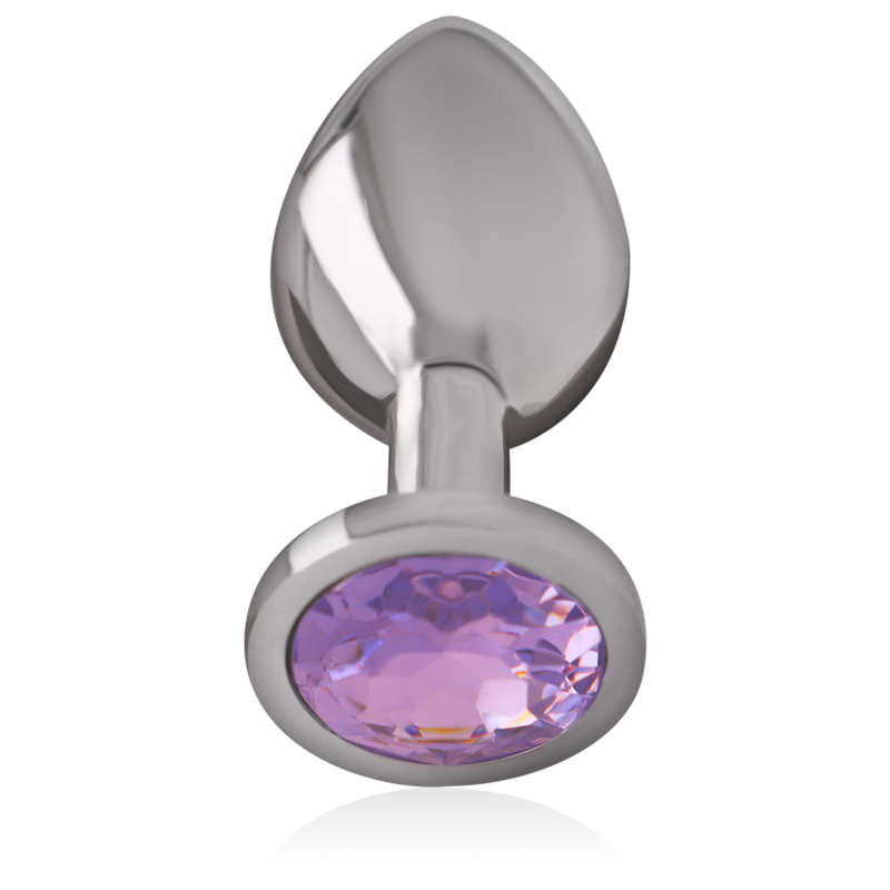 Alu anal plug violet glass S