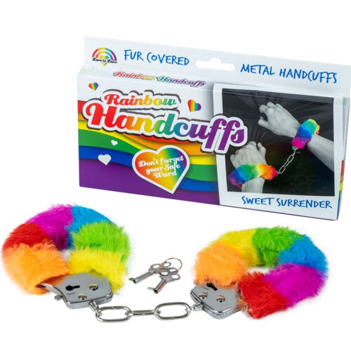 Rainbow lined handcuffs