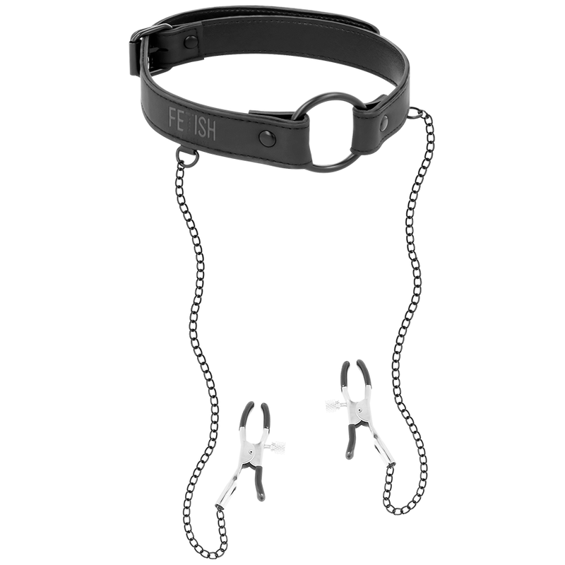 O ring gag w.nipple clips